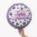 Ballon d'anniversaire rond de 18 pouces avec empreintes de pattes pour fête d'animaux - Anniversaire Empreinte de Patte de Chien 18 Pouces