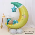 Standing moon balloon set with baby and cloud base, measuring 110cm in height - Moon Baby with Base