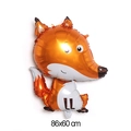 Cartoon orange fox foil balloon for jungle theme parties, 86x60 cm size - Shaped Fox