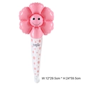 Rosa Smiley-Sonnenblumen-Handballon für Partyveranstaltungen 29,5 cm x 59,5 cm - Macaron Rosa Gänseblümchen Aufblasstab