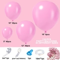 Kit d'arche de 110 ballons roses en latex macaron avec accessoires et tailles assorties - Rose
