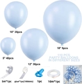 Kit arche de ballons bleu macaron 110 pièces avec tailles variées et accessoires - Rose bonbon
