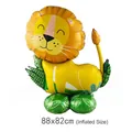 Standing cartoon lion foil balloon with 4D base for jungle theme birthday parties - Standing Lion with Base