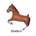 Running brown horse foil balloon for birthday decor, 85x66cm animal shaped balloon - Brown Stallion