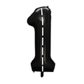 Palloncino numero 1 nero stile pista da corsa con linee bianche per compleanni - Numero 1