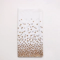 Thick rectangular tablecloth with gold gradient polka dots for birthday party decoration - White Background Rose Gold Polka Dot