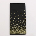 Detail of disposable black tablecloth with elegant gold polka dot gradient pattern - Black Background Gold Polka Dot