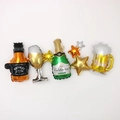Set di palloncini in alluminio per feste con bottiglie di whisky, champagne, birra e stelle - Banner Unito Tema Bottiglia di Liquore