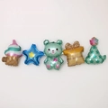 5-piece birthday balloon set with bear, ice cream, star and gift box foil designs - Joined Banner Bear Theme