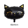 Cartoon black and gold cat foil balloon for jungle theme party decor 48x44cm - Black Beauty Cat