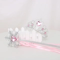 Ensemble de tiare de princesse avec cœur rose et baguette magique pour anniversaire - Taille unique / Baguette Flocon Rose & Tiare Rose