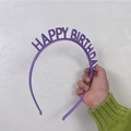 Purple Happy Birthday headband with 3D letters and non-slip teeth for kids party - Purple