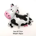 Cartoon cow shaped foil balloon with black spots for farm theme party decoration - Large Standing Cow