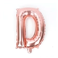 Detail of rose gold letter D foil balloon for birthday and wedding party decoration - 16 Inch Thin-Letter D / Rose Gold