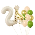 Detailansicht von 40-Zoll Creme Nummer 2 Ballon mit Giraffe und Latexballons Set - Creme Nummer 2 Giraffe Kombination