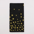 Dicke schwarze Einweg-Tischdecke in Rechteckform mit goldenem Sterngradient für Partys - Schwarzer Hintergrund Goldener Stern