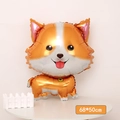 Mignon ballon en aluminium Corgi orange et blanc pour décoration de fête 68x50cm - Corgi Dessin Animé