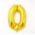 Golden 32-inch foil balloon in number 0 shape for birthday party celebrations - Number 0 (Bulk) / Gold