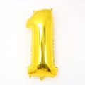 Golden number 1 foil balloon with metallic finish for birthday and party decoration - Number 1 (Bulk) / Gold