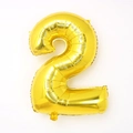 32-inch gold number 2 foil balloon with metallic finish for birthday party decoration - Number 2 (Bulk) / Gold