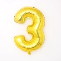 32-inch metallic gold number 3 foil balloon for birthday party and anniversary events - Number 3 (Bulk) / Gold
