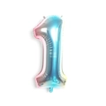 Number 1 gradient rainbow aluminum foil balloon for birthday party decoration - Bulk Packaging / Number 1 / Gradient Blue