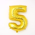 Golden 32 inch number 5 foil balloon with metallic finish for birthday party decoration - Number 5 (Bulk) / Gold