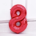 Leuchtend roter Aluminiumfolienballon in Form der Zahl 8 mit Metalleffekt - 32 Zoll / Nummer 8 (Einzelbeutel) / Rot