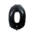 Ballon en aluminium chiffre 0 noir brillant avec une finition miroir réfléchissante - 32 pouces / Nombre 0 (Vrac) / Noir