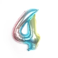 32-Zoll Regenbogen-Folienballon in Form der Zahl 4 für die Geburtstagsdekoration - Großpackung / Zahl 4 / Verlauf Blau