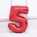 Ballon en aluminium rouge vif de 32 pouces en forme de chiffre 5 pour fêtes - 32 pouces / Nombre 5 (Vrac) / Rouge