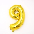 Golden number 9 aluminum foil balloon for birthday party decorations with metallic shine - Number 9 (Bulk) / Gold