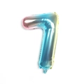 32-Zoll Regenbogen Folienballon in Form der Zahl 7 für Geburtstagsfeiern und Dekoration - Großpackung / Zahl 7 / Verlauf Blau