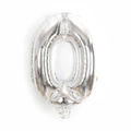 Metallic silver number 0 foil balloon with reflective finish for birthday party decor - Number 0 (Bulk) / Silver