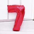 Ballon chiffre 7 rouge métallisé avec finition brillante pour fête anniversaire - 32 pouces / Nombre 7 (Vrac) / Rouge