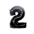 Ballon chiffre 2 noir brillant pour décorations de fête d'anniversaire et célébrations - 32 pouces / Nombre 2 (Vrac) / Noir