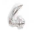 Silver foil number 4 balloon with metallic finish for birthday party decoration - Number 4 (Bulk) / Silver