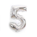 32-inch shiny silver foil balloon shaped like number 5 for birthday party decoration - Number 5 (Bulk) / Silver