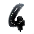 Ballon chiffre 4 noir de 32 pouces avec finition métallique pour décorations de fête - 32 pouces / Nombre 4 (Vrac) / Noir