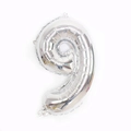 32-inch silver number 9 foil balloon with metallic finish for birthday party decor - Number 9 (Bulk) / Silver