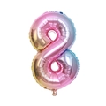 32-Zoll Regenbogen-Folienballon in Form der Zahl 8 für Geburtstagsfeiern - Großpackung / Zahl 8 / Verlauf Rosa