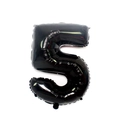 Ballon en aluminium noir brillant en forme de chiffre 5 pour anniversaire - 32 pouces / Nombre 5 (Vrac) / Noir