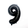 Ballon en aluminium noir profond en forme de chiffre 9 pour décoration de fête - 32 pouces / Nombre 9 (Vrac) / Noir