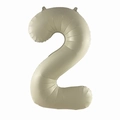 32-inch cream number 2 foil balloon for birthday party decorations and celebrations - Number 2 / 32 Inch Loose / Cream