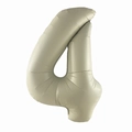 Matte creamy beige number 4 foil balloon for birthday party and event celebration decor - Number 4 / 32 Inch Loose / Cream