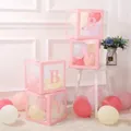 Pink BABY balloon boxes for baby shower party decorations and birthday celebrations - Pink BABY (Excluding Balloons)