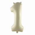 Cream-colored aluminum foil number 1 balloon for birthday party and festive celebration - Number 1 / 32 Inch Loose / Cream