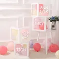 Transparent white LOVE balloon boxes for baby shower party birthday decoration - White Anniversary (Excluding Balloons)