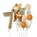 Kit ballons anniversaire cerf jungle avec chiffre sept pour décoration de fête - Style Numéro 7