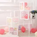 Set of 4 white transparent balloon boxes with Chinese Grand Opening text for party decoration - White Grand Opening (Excluding Balloons)